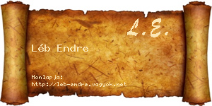 Léb Endre névjegykártya